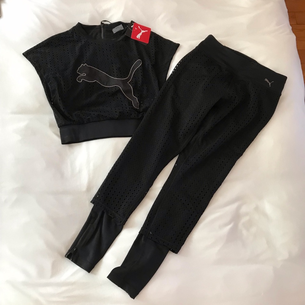 Puma Black Perforated Drycell Workout Set
